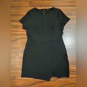 Mossimo women’s XL dress, asymmetrical hem, textured, black